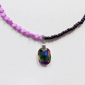 new! handmade beaded necklace stars dainty star shiny fairy pixie layering